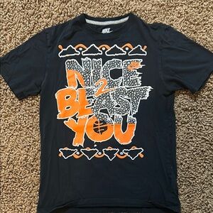 Nike Black and Orange Graphic Tee
